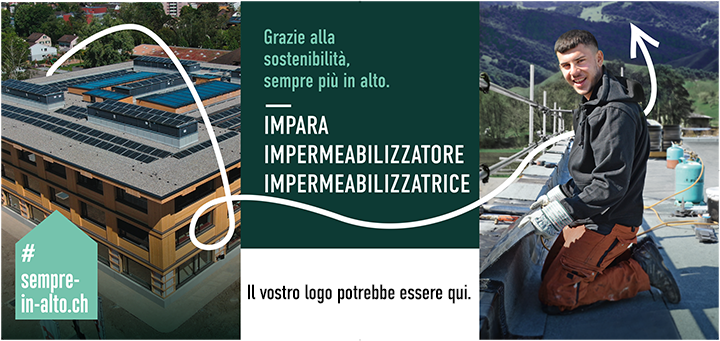 Baustellenblache Abdichter italienisch für Nachwuchsrekrutierung Gebäudehülle Schweiz