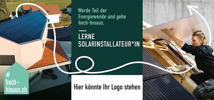 Baustellenblache Solarinstallateur hoch-hinaus