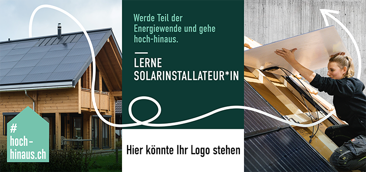 Baustellenblache Solarinstallateur hoch-hinaus